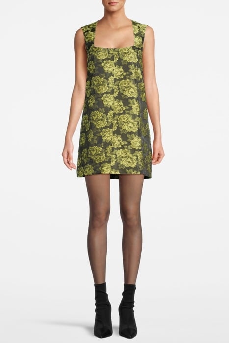 JACQUARD SUITING MINI DRESS LEMON ZEST 1