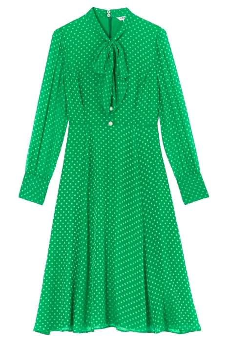 DR MORTIMER TIE NECK GREEN 1