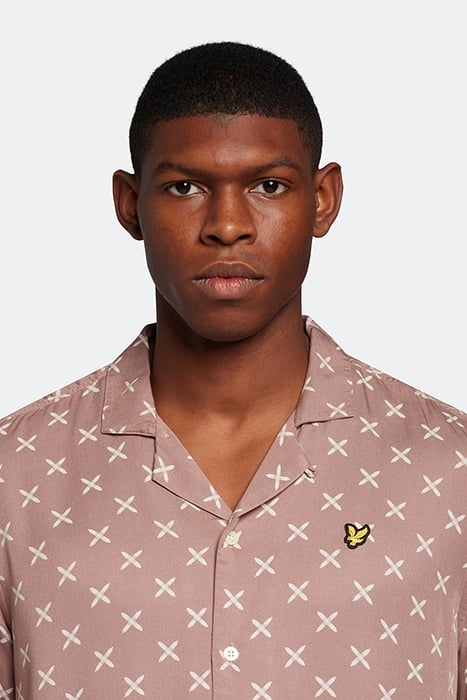 SHUTTLE PRINT REVERE COLLAR SHIRT HUTTON PINK 5