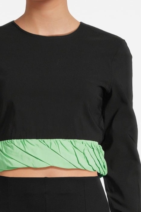 TAFFETA MIX BLOUSE BLACK 4