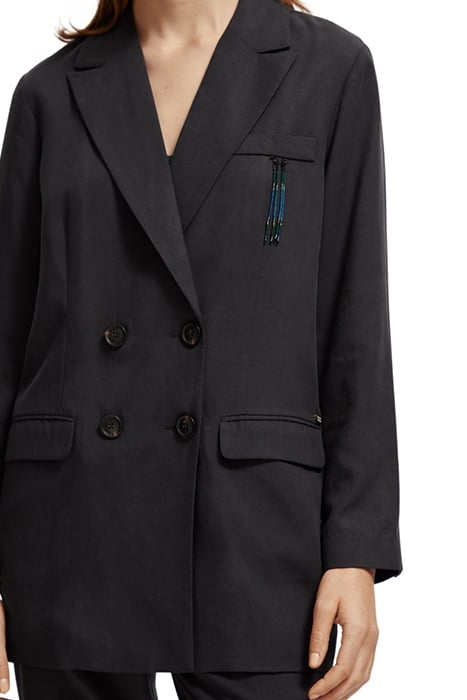 DRAPEY DOUBLE BREASTED BLAZER CHARCOAL 6