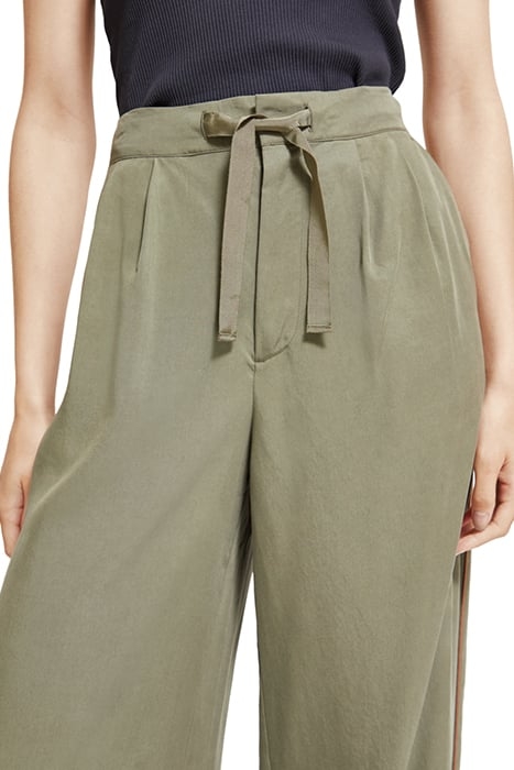 ELENI - HIGH RISE WIDE LEG PYJAMA PANTS ARMY GREEN 7