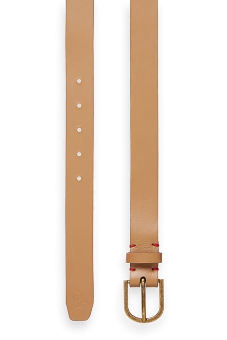 RECYCLED LEATHER BELT WITH PRINTED BACKSIDE CAMEL 4