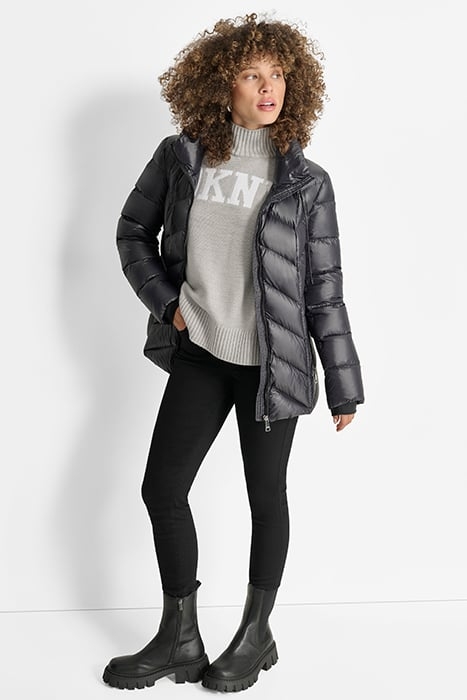 ZIPFRT DOWN JACKET BLACK 2