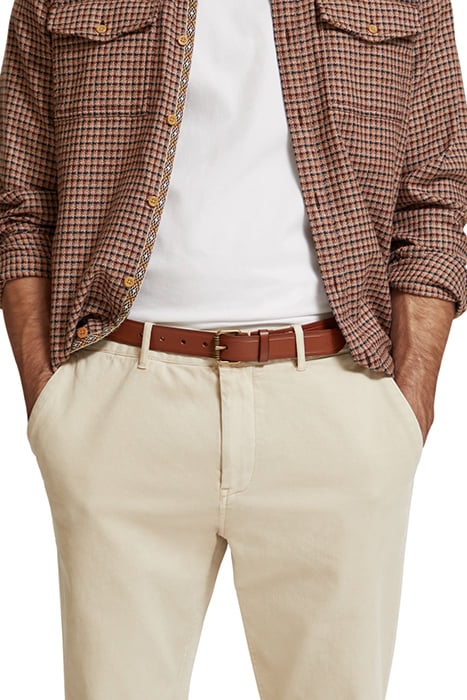 RAW EDGE LEATHER BELT DEEP TOFFEE 2