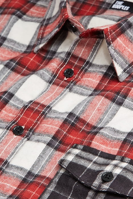 CHEMISE DROITE A CARREAUX POCHES CONTRASTEES RED 7