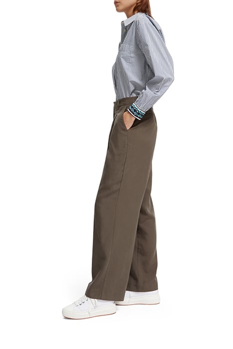 DRAPEY MID RISE WIDE LEG PANT DARK TAUPE 6