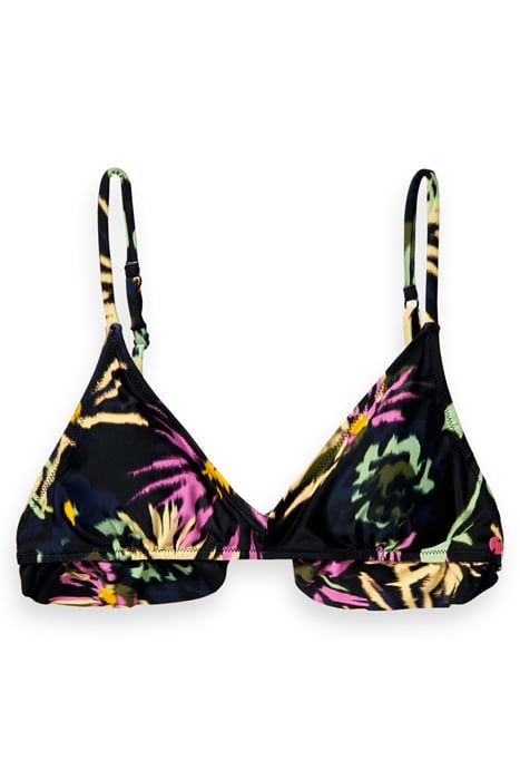 RUFFLED TRIANGLE BIKINI TOP ASTER BLACK 3