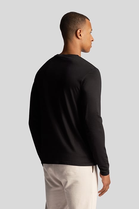 CO-ORDINATE PRINT PLAIN LONG SLEEVE T-SHIRT JET BLACK 2