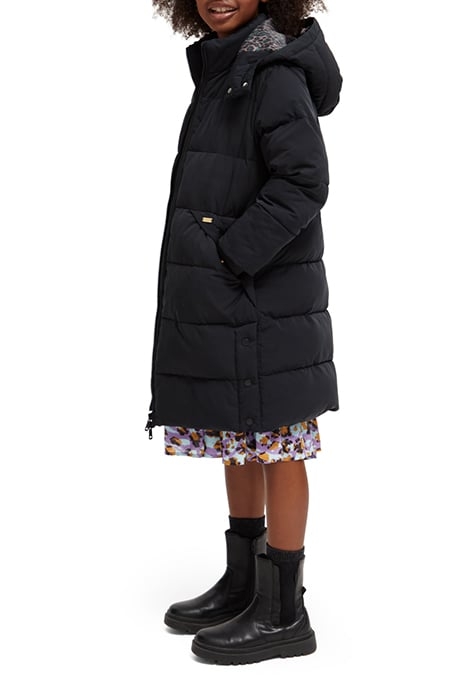 GIRLS LONGER-LENGTH WATER-REPELLENT PUFFER COAT BLACK 7