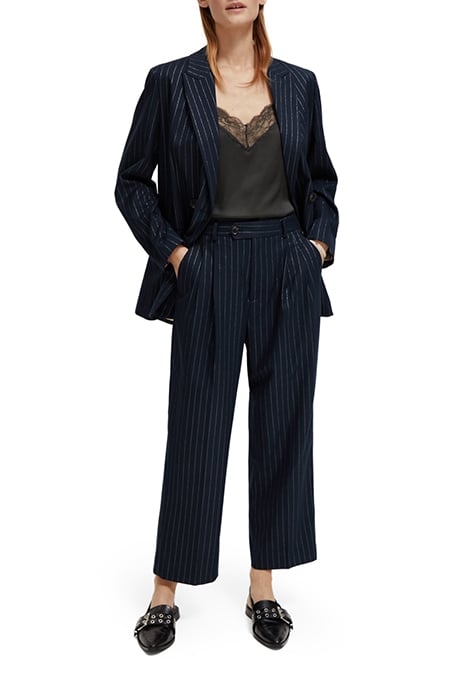 FRONT PLEAT PINSTRIPE BOYFRIEND PANT NIGHT PINSTRIPE 3