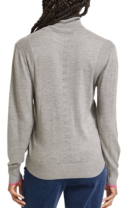 ROLL NECK PULLOVER MID GREY MELANGE 2