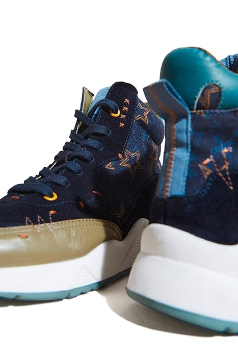 CRAFT PRINTED HI TOP TRAINER NAVY 4