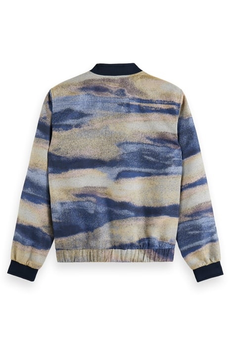 JACQUARD BOMBER JACKET BLURRED LANDSCAPE BLUE 4