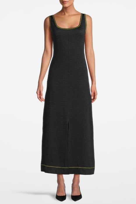JACQUARD JERSEY LONG DRESS BLACK 1