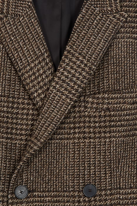 MANTEAU LONG CROISE MOTIF CHEVRONS BROWN 7