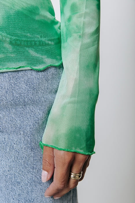 NEYO TIE DYE MESH TOP MINT 4