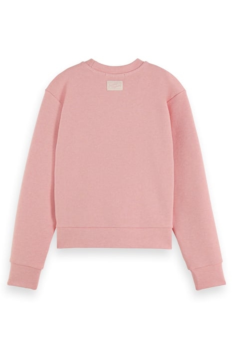 GIRLS RELAXED-FIT CHEST ARTWORK SWEATSHIRT PINK MELANGE 2