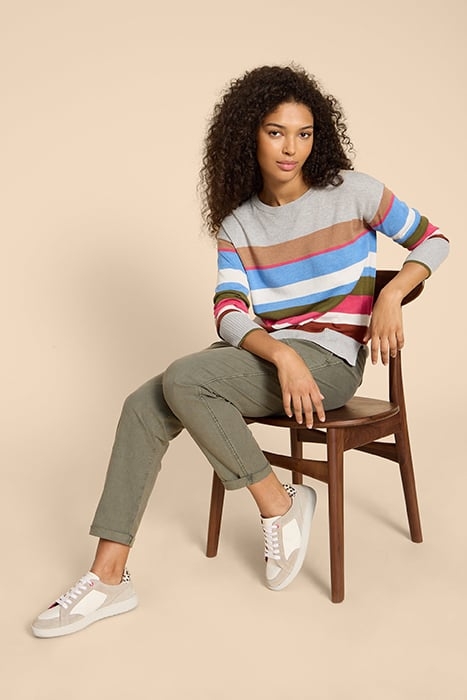 OLIVE STRIPE JUMPER GREY 5