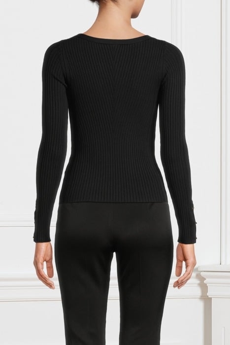 ALICE LS BOAT NECK S JET BLACK A996 2