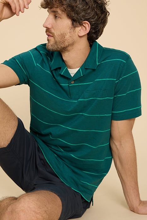 JACQUARD STRIPE POLO TEAL 6