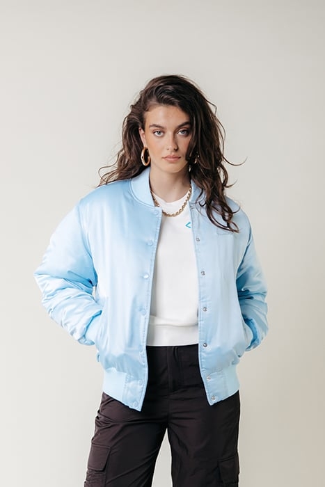 VITA SATIN BOMBER JACKET SOFT BLUE 1