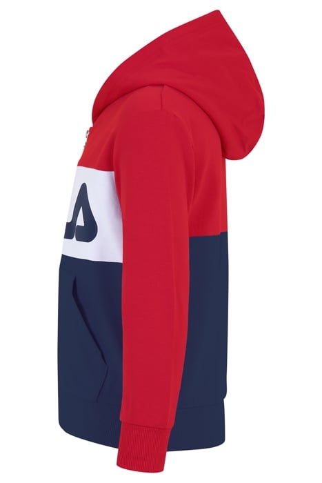 BAAR-EBENHAUSEN BLOCKED ZIP HOODY MEDIEVAL BLUE-TRUE RED-BRI 3