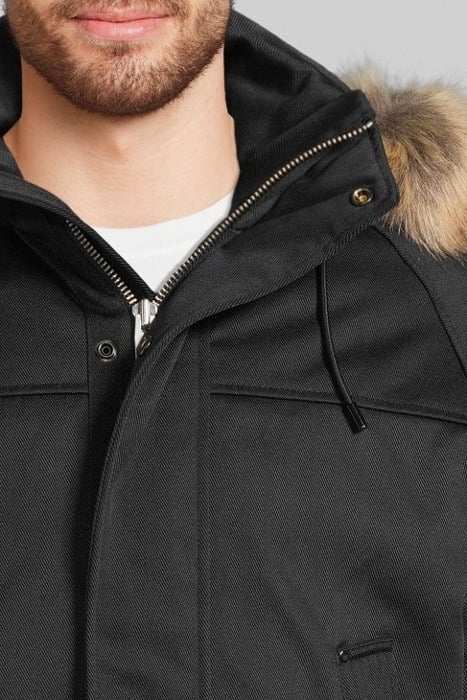 DOUDOUNE COURTE AVEC CAPUCHE ET FOURRURE AMOVIBLE BLACK 4