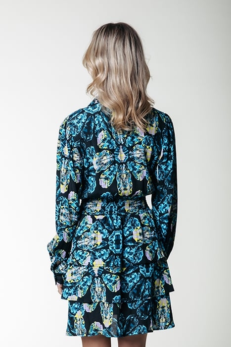SACHA DIGITAL FLOWER SHIRT DRESS LS LIGHT BLUE 2