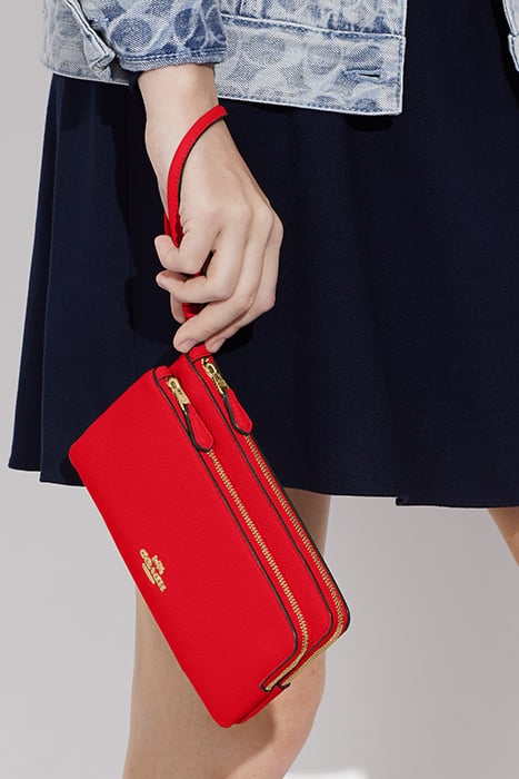 DOUBLE ZIP WALLET ELECTRIC RED 2