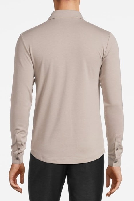 PORTER JERSEY BUTTONED SHIRT STONE MELANGE - OUTLET PRICE 2