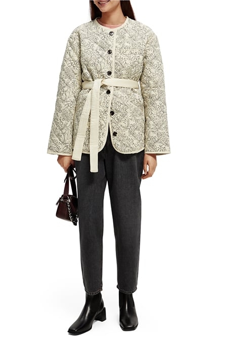 QUILTED BELTED JACKET IN ORGANIC COTTON COMBO M 3