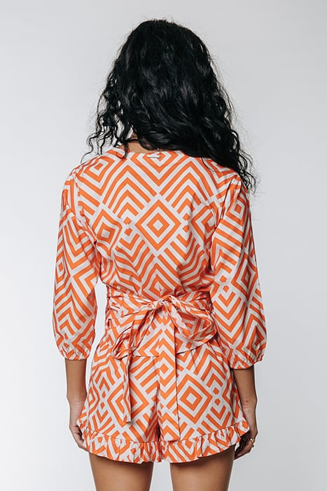 SENSA SQUARES RUFFLE SHORT BRIGHT ORANGE 2