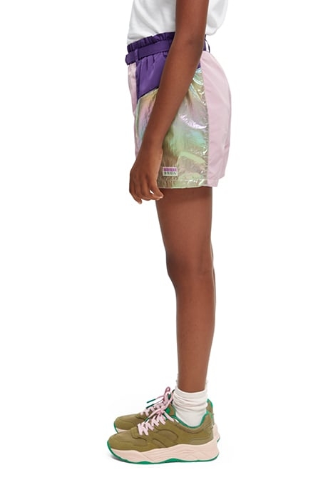 GIRLS METALLIC COLOUR BLOCK SHORTS METALLIC COLORBLOCK 6