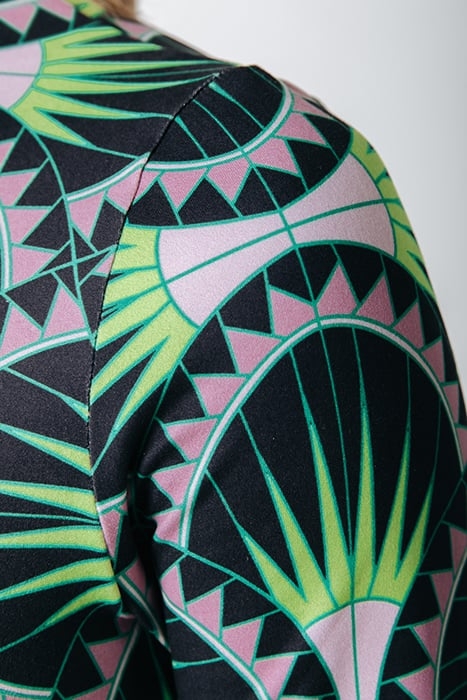 NEYO GRAPHIC PEACHED TURTLENECK TOP BRIGHT GREEN 4