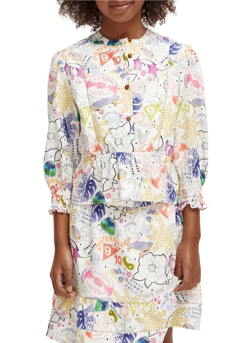 GIRLS ALL-OVER PRINTED LACE DETAIL COTTON TOP ICONIC 4