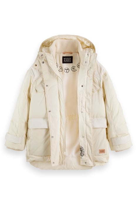 PARKA IN MIXED QUALITIES WITH REPREVE® FILLING AGED WHITE 6