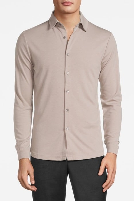PORTER JERSEY BUTTONED SHIRT STONE MELANGE - OUTLET PRICE 1