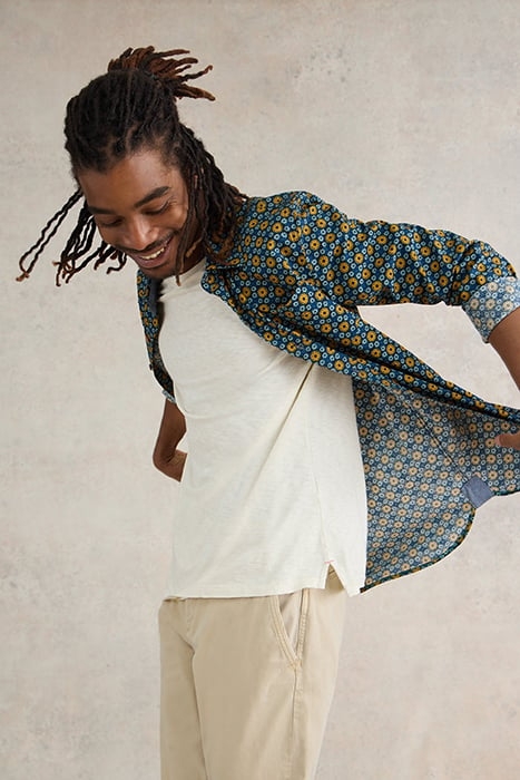 ROUND FLOWER PRINTED SHIRT NAVY PRINTED 5