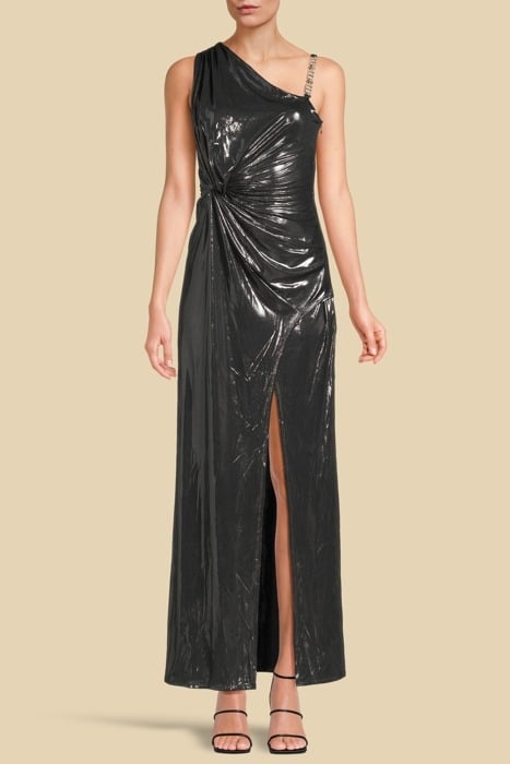 NAOMI MONOSHOULDER GUNMETAL MAXI DRESS MULTI 1