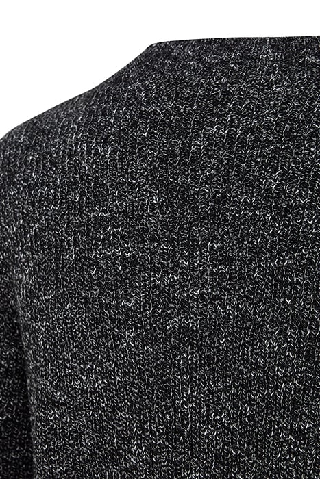 MOULINE EFFECT MOCK NECK BLACK/WHITE 3