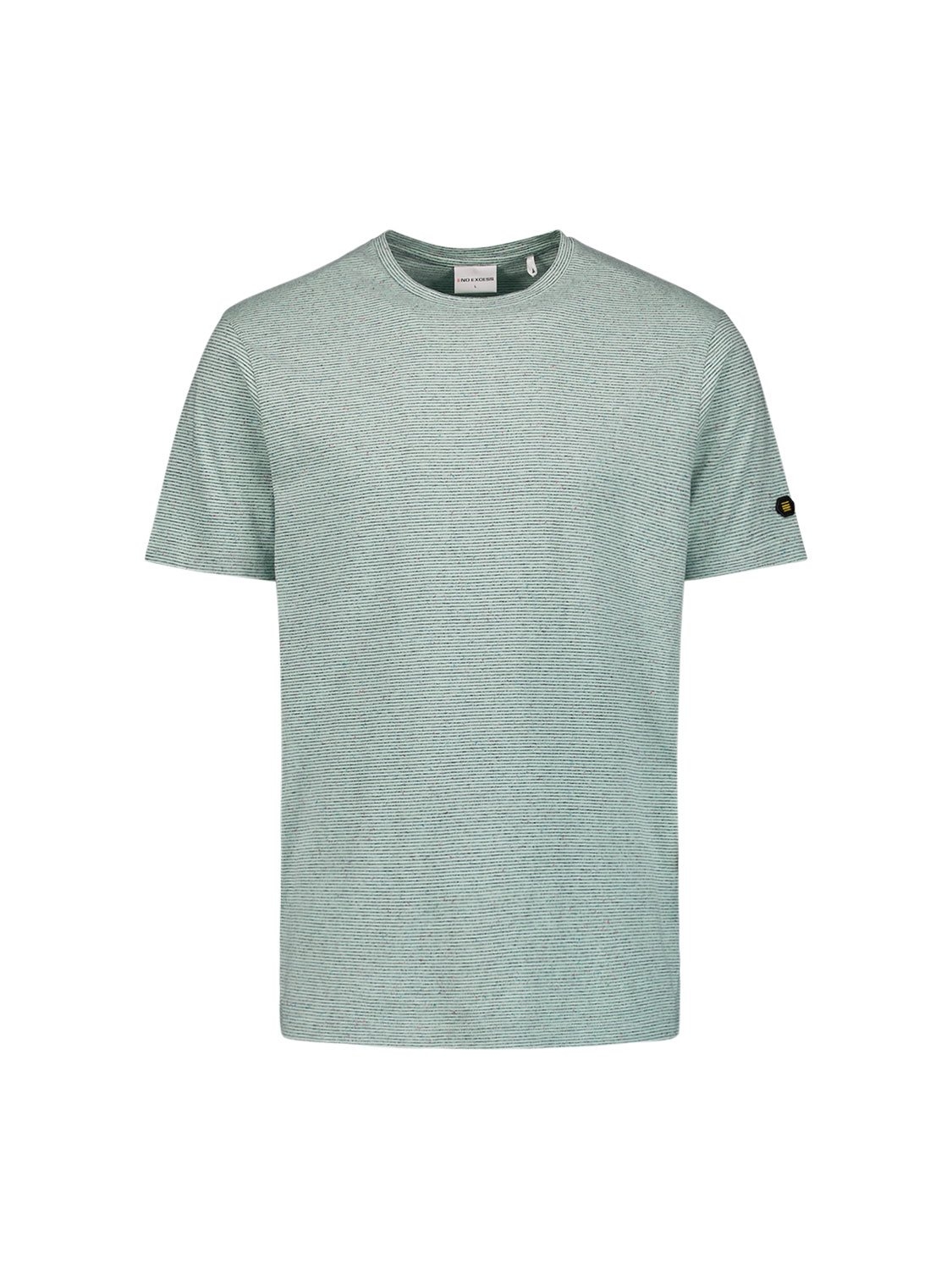 T-SHIRT CREWNECK MELANGE WITH STRIPES MINT 4