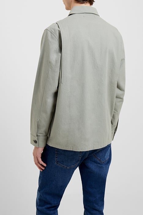 COT HERRINGBONE CHORE OVERSHRT GREEN 2