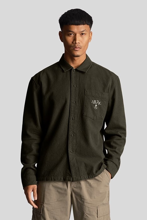 1874 BRUSHED COTTON OVERSHIRT WILTON GREEN 1