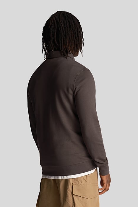 LOOPBACK EMBROIDERED COLLARED SWEATSHIRT GUNMETAL 2