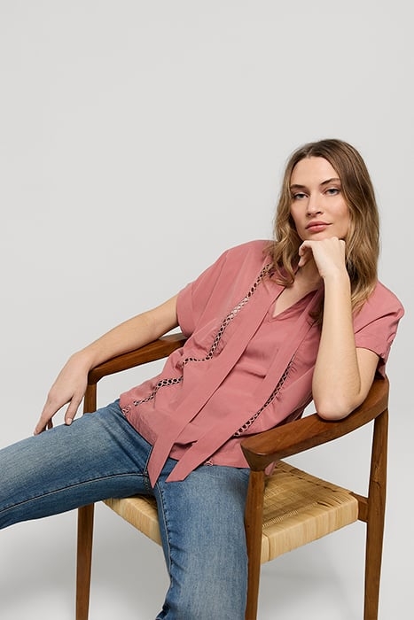 TOP BOW TIE LYOCELL COTTON ANTIQUE PINK 4