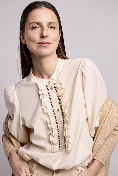 TOP RUFFLES LYOCELL COTTON IVORY 5