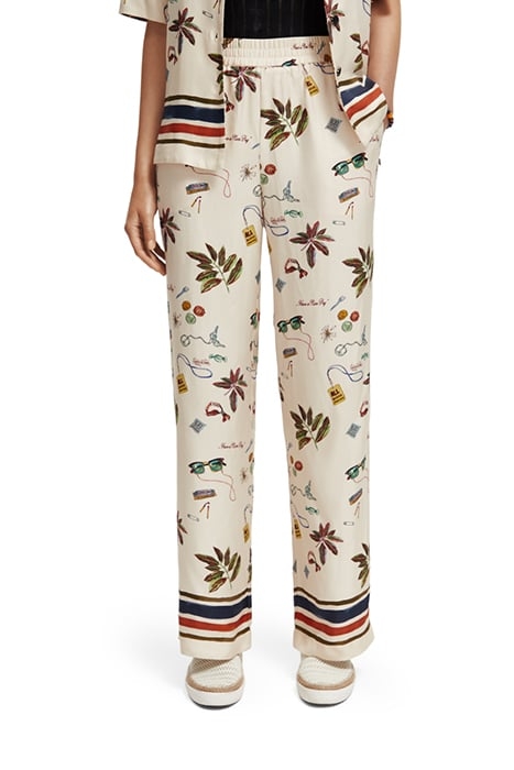 GIA - PRINTED MID RISE WIDE LEG PANTS FESTIVAL TRINKET 1