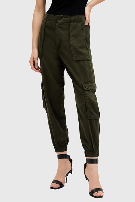 FREDA TENCEL TROUSER KHAKI GREEN 1