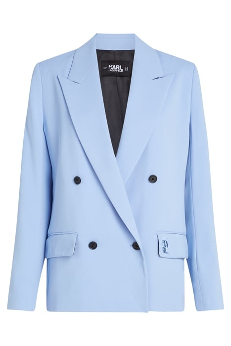 SATIN CREPE DBL BREASTED BLZR HYDRANGEA 1